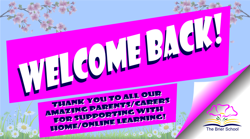 The Brier School (@brier_school) on Twitter photo Welcome Back to all our pupils who have been working from home for so long! We have missed you all soooo much! We can't thank parents and carers enough for the support that they have provided with home/online learning.     Now more than ever, keep staying safe! Normality is near! Welcome Back to all our pupils who have been working from home for so long! We have missed you all soooo much! We can't thank parents and carers enough for the support that they have provided with home/online learning.     Now more than ever, keep staying safe! Normality is near!