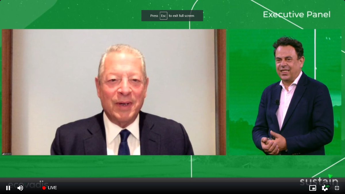 HarrietLogan's tweet photo. @algore sharing his concern about today's state of the world and explaining how there is still hope with the sustainability revolution that is underway. 
#Sustain2021
#RethinkRebuild https://t.co/ADlmdLrMmR
