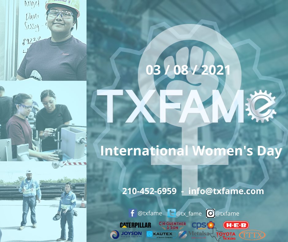TX_Fame's tweet photo. @tx_fame proudly celebrates International Women's Day and encourages every woman and girl to pursue careers in advanced manufacturing and other STEM related fields. Log on to https://t.co/P9g9yjtgWh for more info.
#internationalwomensday2021 #ChooseToChallenge #womanufacturing https://t.co/ObufwFVC1r