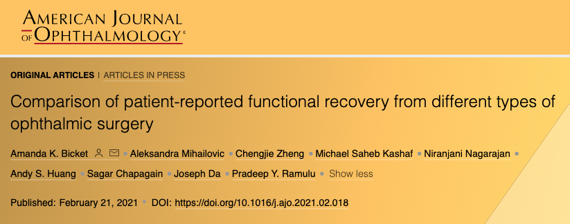 DrABicket's tweet photo. A #visualanalogscale may efficiently capture recovery from #eyesurgery 👁

Read more @AJOphthalmology

#VAS
#PatientVoice https://t.co/Zx2MEc28vI
