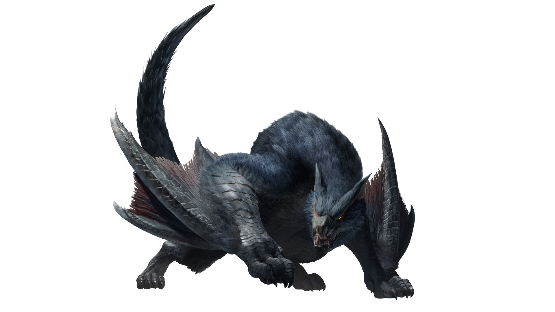 モンスターハンターライズ公式 迅竜 ナルガクルガ 迅竜 の速度と機動力が 再びハンターたちを圧倒する 暗がりに身を潜め 恐るべきすばやさで執拗かつ狡猾に獲物を狙い 追い詰める また 発達した尻尾による攻撃は 中型のモンスターを一撃で