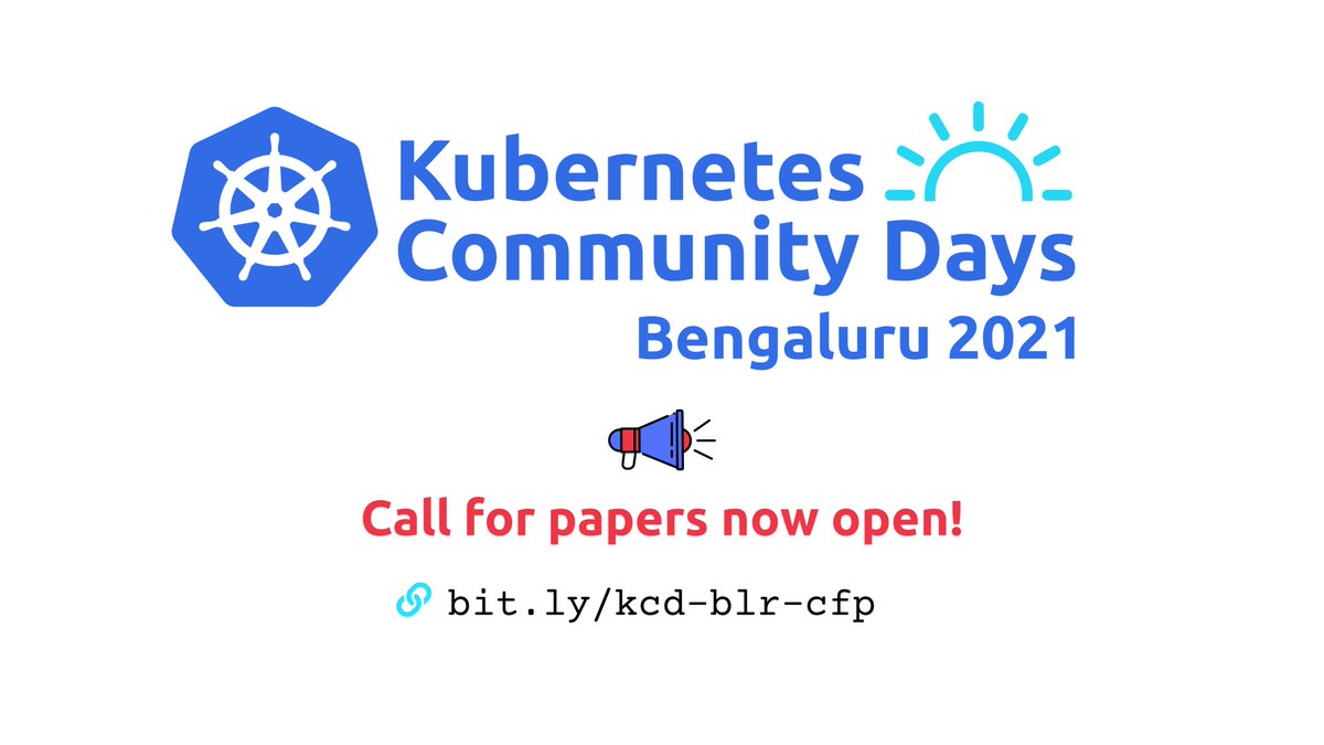 Share your ideas, work that you are doing with k8s. You do not need to be a chief architect or long-time industry pundit to submit a proposal. In fact, we strongly encourage first-time speakers to submit talks.

CFP for <a href="/KubernetesDays/">CNCF Community-Led Events</a> BLR 2021 is open.

bit.ly/kcd-blr-cfp