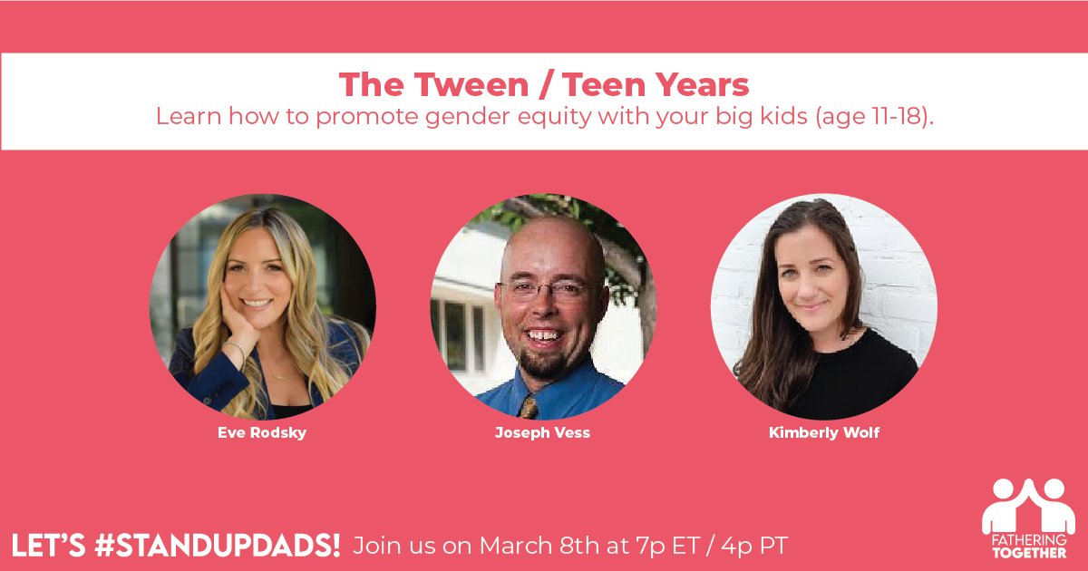 ManginoKate's tweet photo. #StandUpDads second discussion tonight with Michelle Travis and these three amazing panelists. Join @FatherTogether tonight at 4pm PST/7pm ET to learn more. #GenderEquity @michelleatravis https://t.co/zm8EqlKwwl