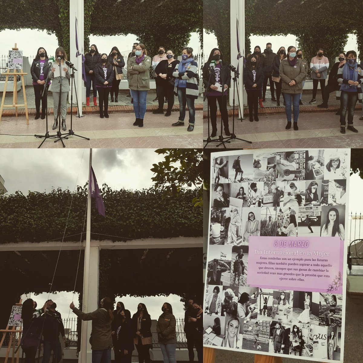 Izada de la bandera y presentación del cartel por el Dia Internacional de la Mujer. Porque no cenaremos en la lucha por una igualdad para las mujeres, todavía queda mucho camino por andar y lo haremos juntas 💪💜 #8M2021 #SerMujerEsAlgoGrande #Igualdad #Feminismo