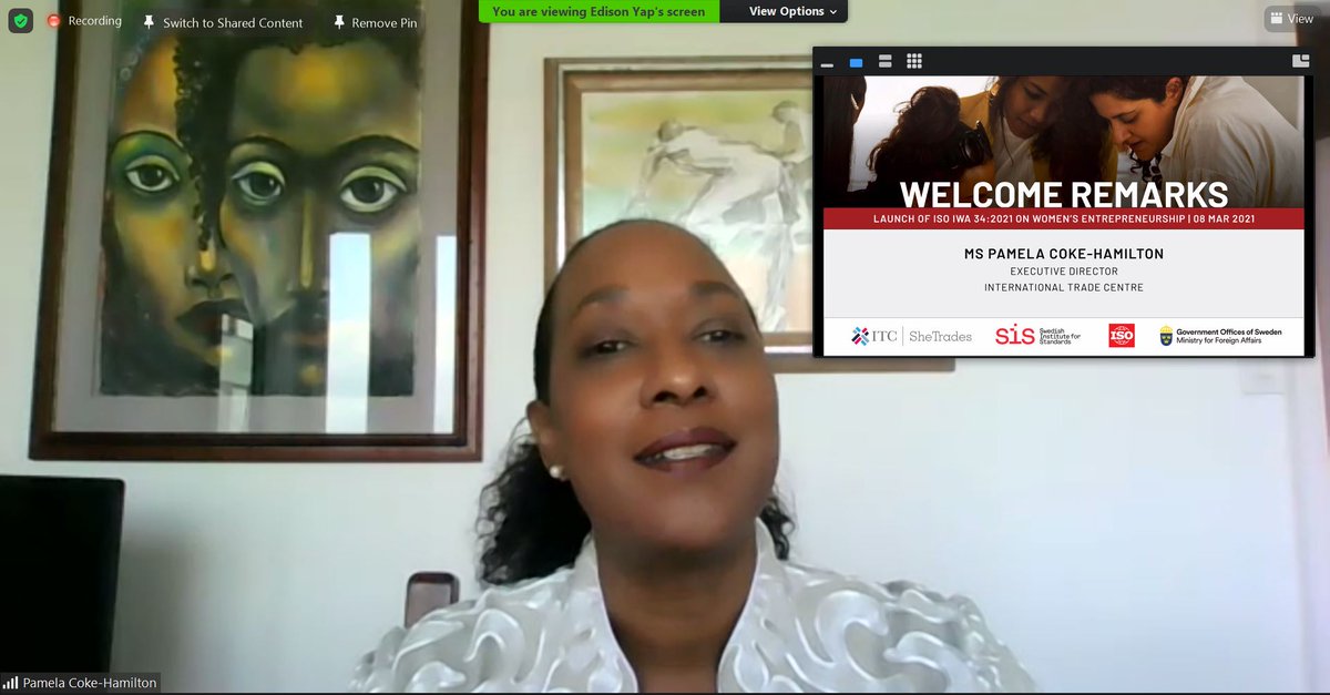 Celebrating the launch of IWA 34, Executive Director of <a href="/ITCnews/">International Trade Centre (ITC)</a>, <a href="/CokeHamilton/">Pamela Coke-Hamilton</a> highlights that we cannot identify the gaps in #genderequality without further knowledge on the landscape of #womensentrepreneurship.