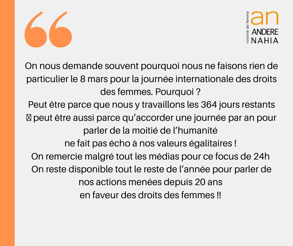 Bon 8 mars à toutes et tous !