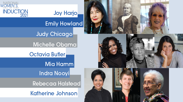 WomenoftheHall's tweet photo. The NWHF is excited to announce our 2021 Inductees!
Octavia Butler
Judy Chicago
Katherine Johnson
Joy Harjo
Rebecca Halstead
Emily Howland
Indra Nooyi @IndraNooyi
Michelle Obama
Mia Hamm
For more information
https://t.co/2eOe8o82bv
#GreatWomen2021 #InternationalWomensDay #IWD2021 https://t.co/gggqkMVfjs