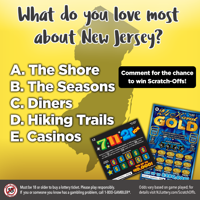 NJLottery's tweet image. Chance to win today – we’re taking a poll! Let us know what you love most about Jersey by 5pm ET today for the chance to win Scratch-Offs! For information and official rules: ow.ly/yzZs30ru9N7