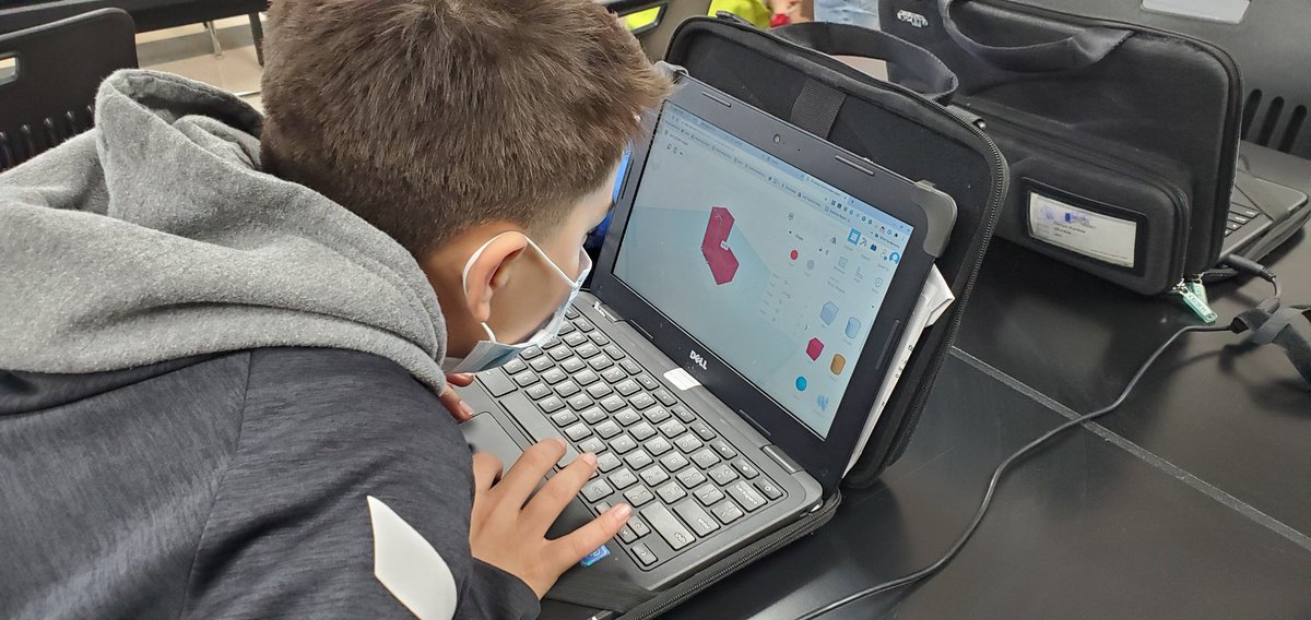 Students in design and modeling planning their orthosis this morning using @tinkercad. #STEMculture
