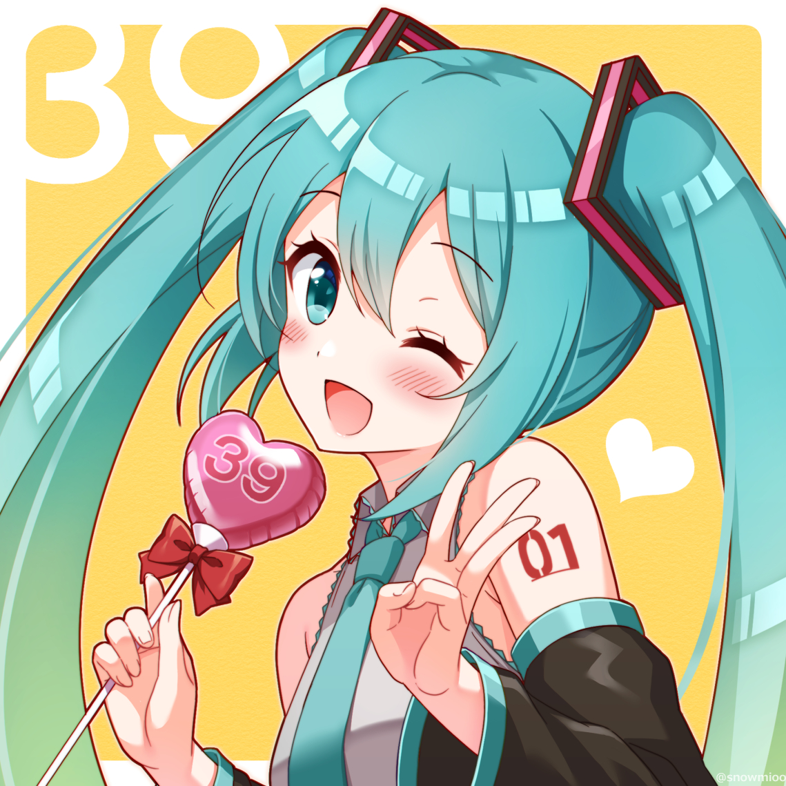 初音ミク「ミクの日✨
#ミクの日 #ミクの日2021 #初音ミク 」|すのみのイラスト