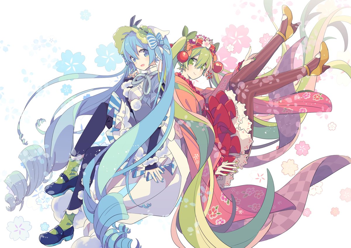 初音ミク ,雪ミク 「#39の日 #ミクの日 」|由杞のイラスト