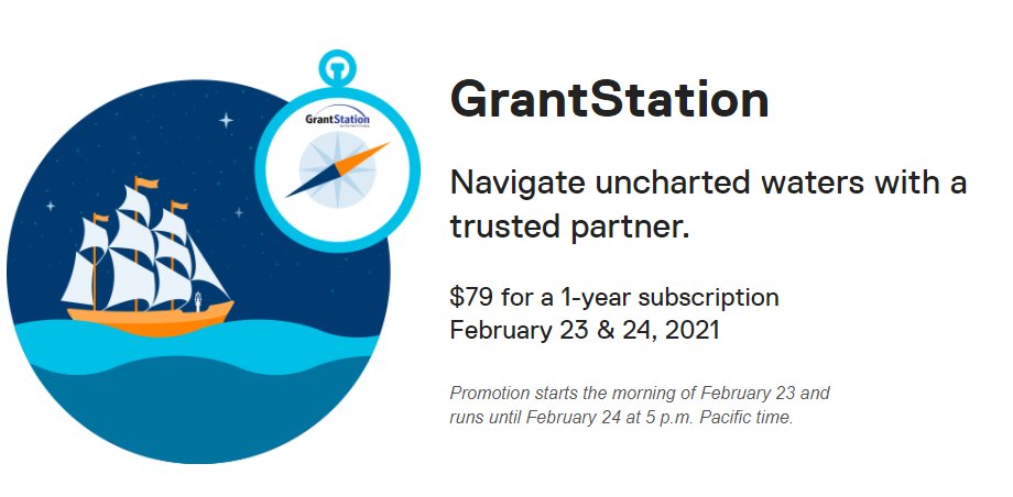 TechSoup's tweet image. Our @GrantStation ($79 for a 1-year subscription) special promotion ends today, Feb 24 at 5pm PT. Don&apos;t miss it: hubs.ly/H0H96zv0 #GrantStation #GrantsDatabase #Funding #NPtech #NGOs #ONGs
