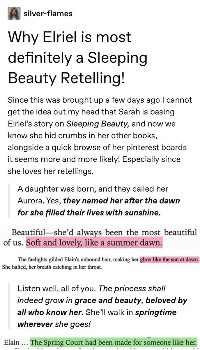 mforelriel's tweet photo. Why I believe Elriel is a Sleeping Beauty  retelling in the next book, a thread by me (silver-flames) on tumblr 💕 #elriel #acosf #acotar #elainarcheron #azriel #SleepingBeauty https://t.co/k67YbvhAIq