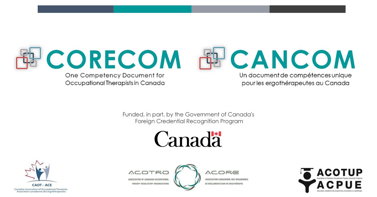 OTCollegeBC's tweet photo. Coming soon! ➡️ The #CoreComCanCom survey will address the expected competencies for occupational therapists in Canada 🇨🇦
CoreCom-CanCom is a collaborative initiative to develop a single occupational therapy competency document: https://t.co/lJXLG0GdbT https://t.co/XoVMRm1LtX