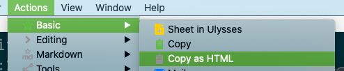 Drafts copy as HTML