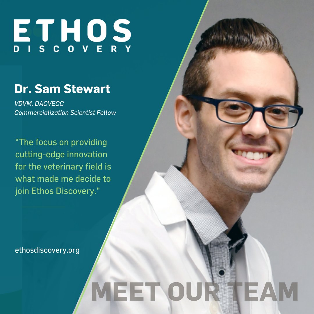 Dr. Stewart takes care of severely ill patients w/complex issues. Many diseases have limited options for diagnostics/treatments. Ethos Discovery seeks ways to develop novel innovations that provide solutions. #ethosdiscovery #nonprofit  #veterinarianmedicine #veterinaryscience