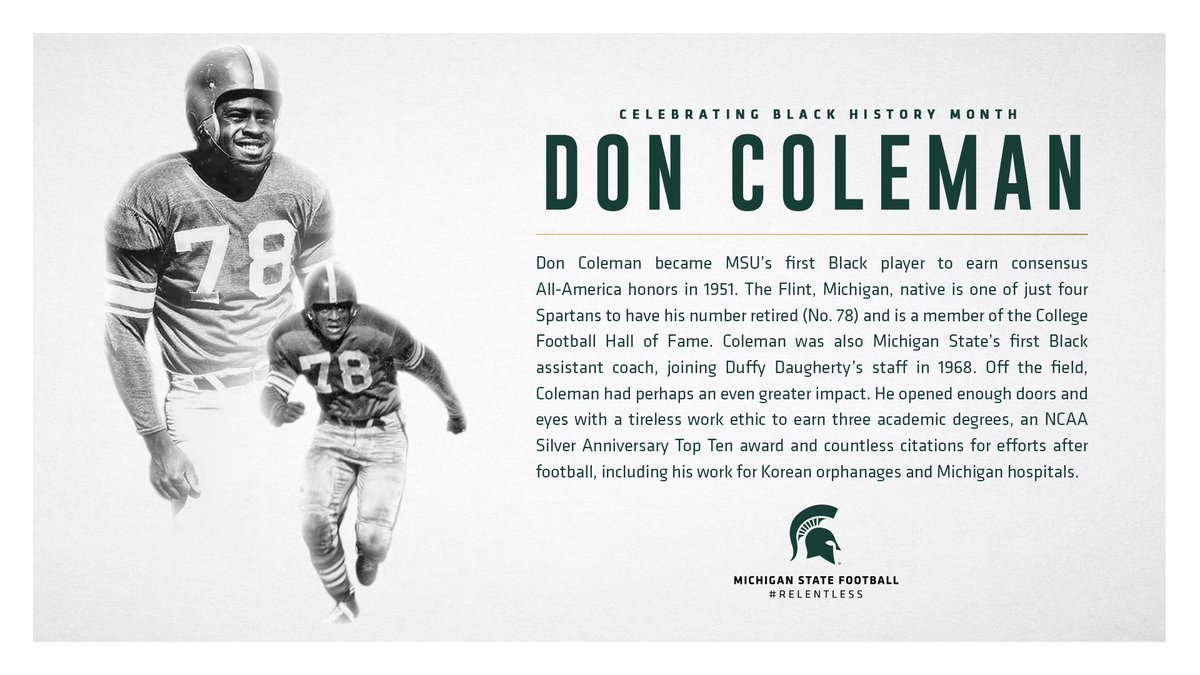 Today we honor All-American Spartan Dawg, Don Coleman 💚 #BlackHistoryMonth #GoGreen