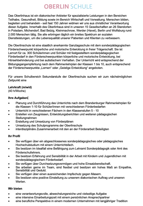 swarzste's tweet photo. 🎯🎓Wir suchen ganz dringend eine neue motivierte und engagierte Lehrkraft für die Oberlinschule Potsdam, an der ich schon mehrere Jahre in einem  einem großartigen Kollegium arbeite! Gerne RT  und bei Interesse DM! #twitterlehrerzimmer #twlz #sopaed https://t.co/Pw6Biaysp5