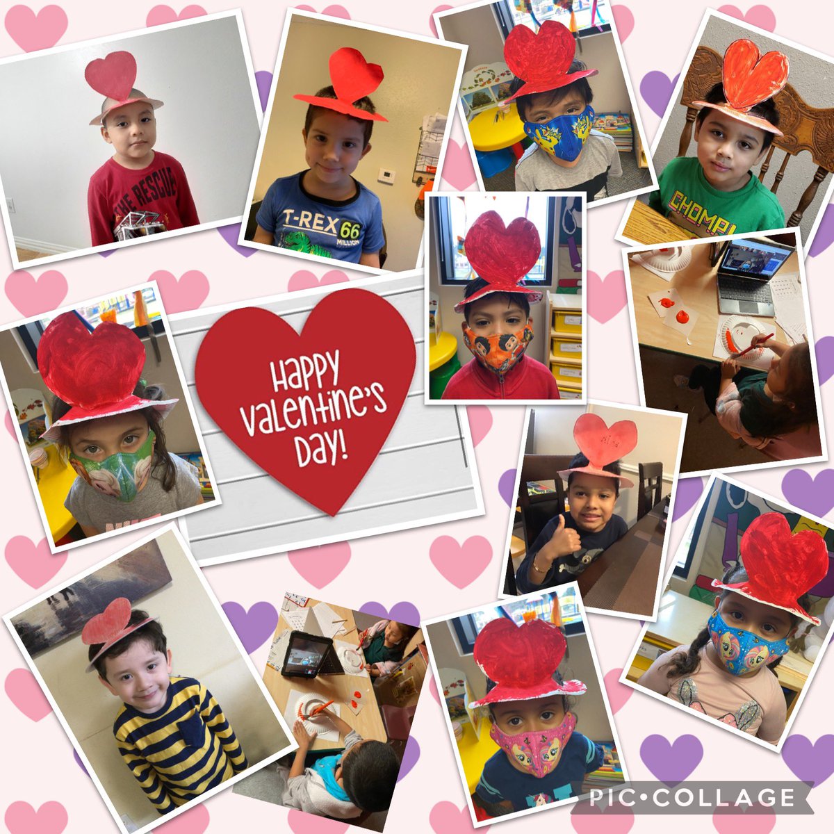 Our lovely 🧒🏻👦🏻 @AliefPreK Adventures ❤️❤️❤️❤️ ✏️✂️🖍@Alexander_AISD @AliefISD @TheLeaderinMe  #FulldayPreK #valentinesday2021 #Math #shapes #patterns #finemotorskills #colors