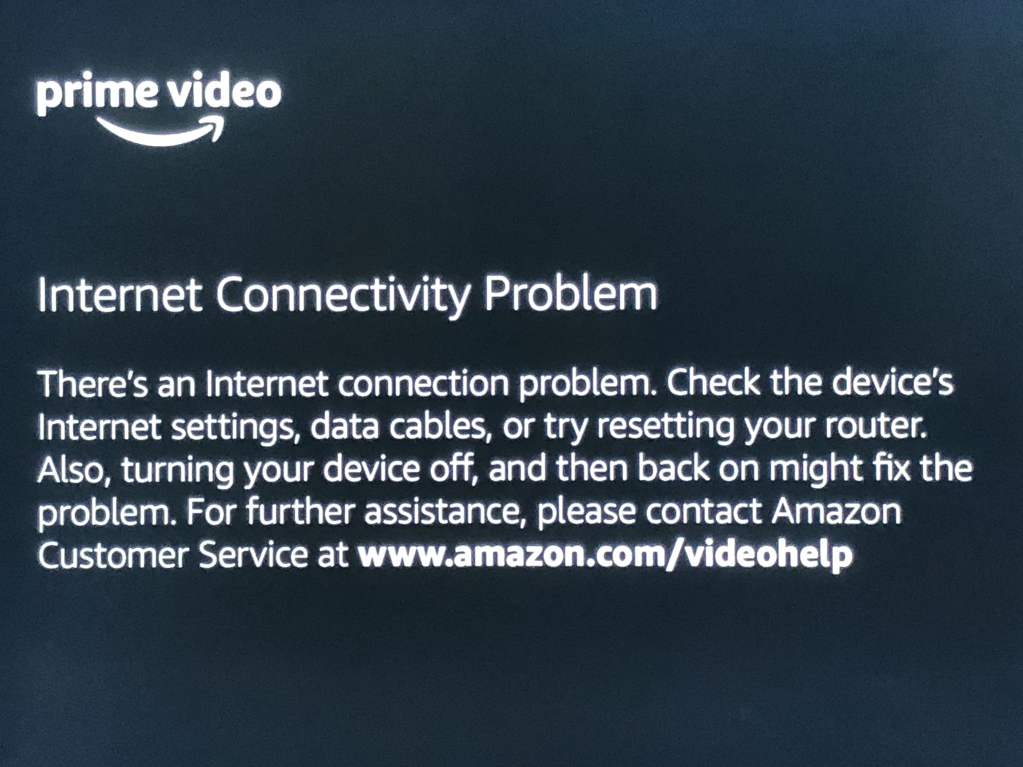 Amazon prime connection problems sale