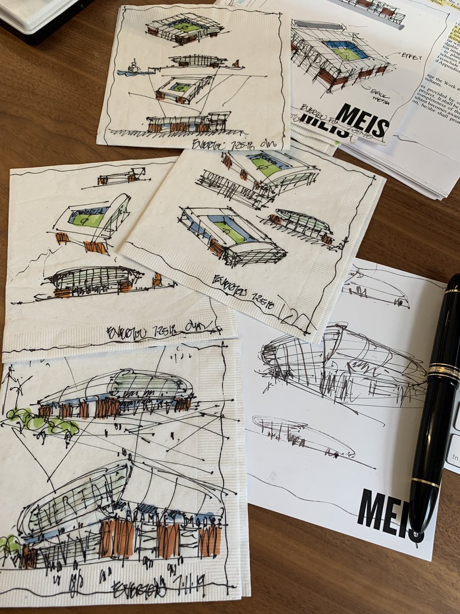 Meisarch's tweet photo. A few more of the early Bramley Moore scribbles...even though I have been doing this for 30+ years it still feels magical to me that these incredibly complex structures are born from a simple sketch... https://t.co/Rg3hwudaCV