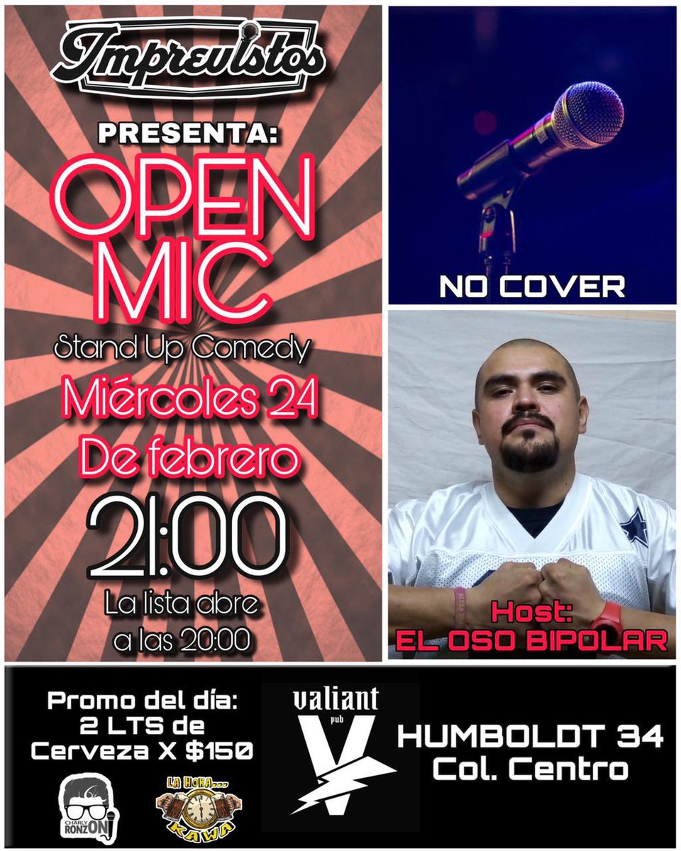 Regresa #OpenMic 🎙al Valiant Pub!!