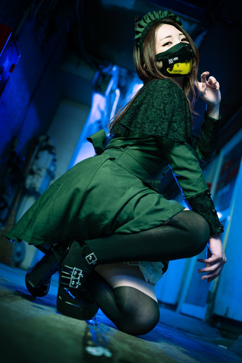 中島 写真垢 3月に鹿児島市にオープンするメイドバー 絶対不可侵領域 のイメージカットを数点撮影しました モデル メイド長 中條あると 鹿児島 天文館 コンカフェ メイド メイド喫茶 メイドバー ダイヤモンドビル サイバーパンク サイバー