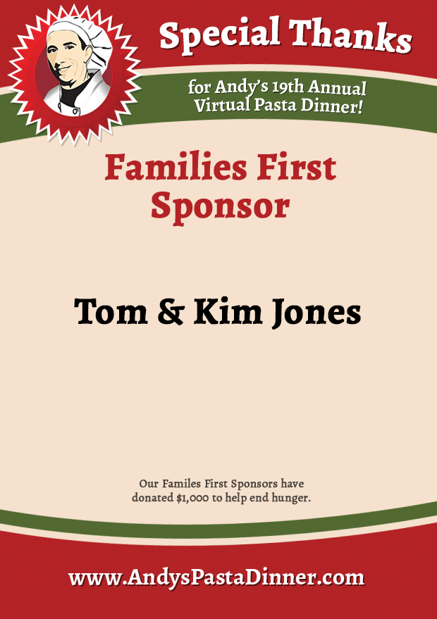 andyspasta's tweet photo. Thank you to our Families First sponsor Tom &amp; Kim Jones! #apd2021 https://t.co/INrMTCArni