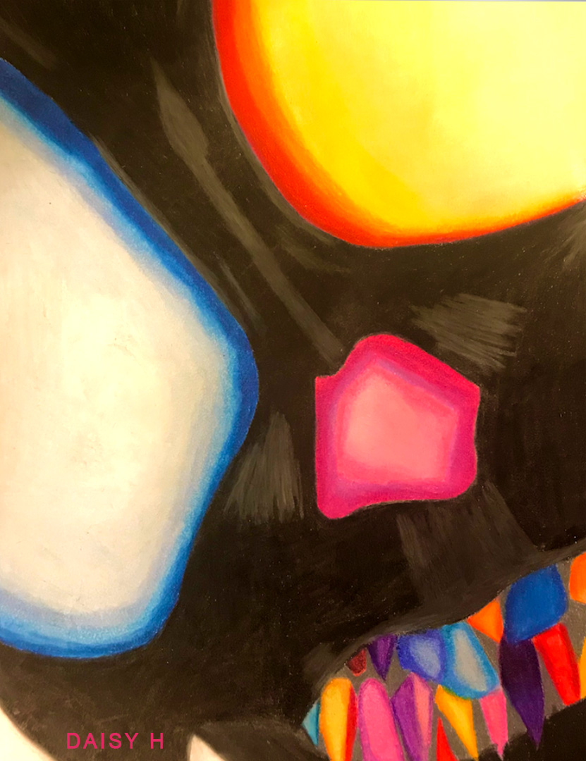 Mr_Matsangouras's tweet photo. Amazing work by the year 7 students, who have been responding to O'Keeffe's abstract art. Very well done to the young artists! Names of students on their work. @ChiswickSchool #ambitiousandproud @okeeffemuseum #abstract #art #animals #skulls https://t.co/UtwXDUnvBK