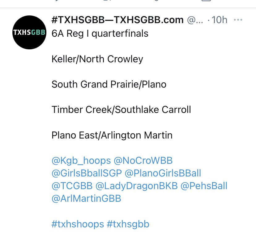 SabrinaB2002's tweet photo. It amazes me how our Lady Broncos 5A team has taken on some of the best 6A teams (N Crowley and Plano) in Texas and won both matchups.

Those same 6A teams compete in their Quarterfinals. 

Wow! The proof is in the pudding; Let’s Go Broncos🏀@ConiahCooley https://t.co/OnY2kqvRkn