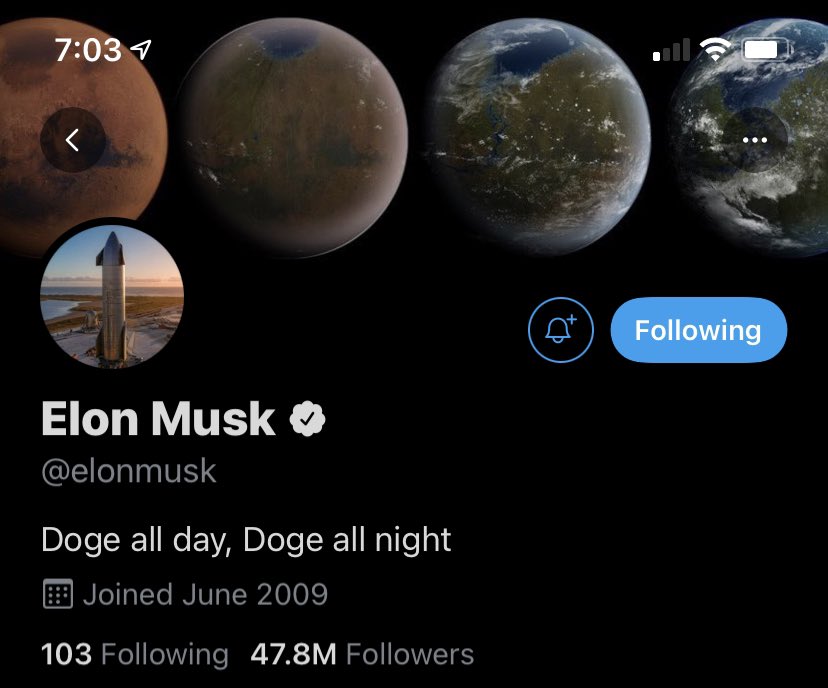 DogecoinRise's tweet photo. Thank You #ElonDOGE 🌎🚀🌕 https://t.co/IwO0cDMPmh