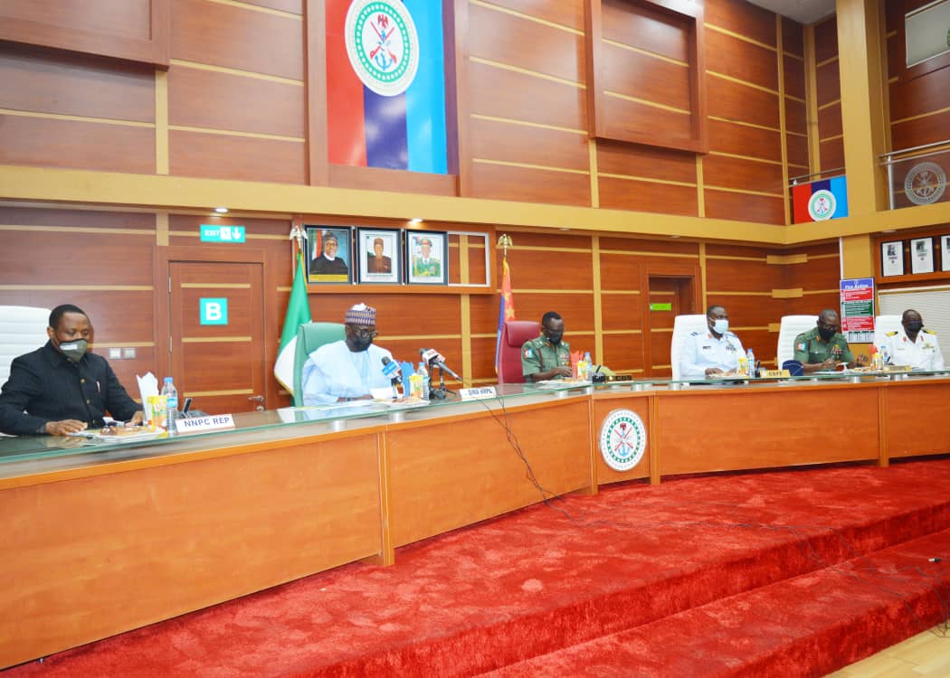 Today, I had a meeting with the GMD NNPC and his team, as well as Branch Chiefs of Defence Headquarters in a bid to ensure that the Nation's economy infrastructure is adequately protected. The AFN will not relent in ensuring that lives and property are safe guarded.