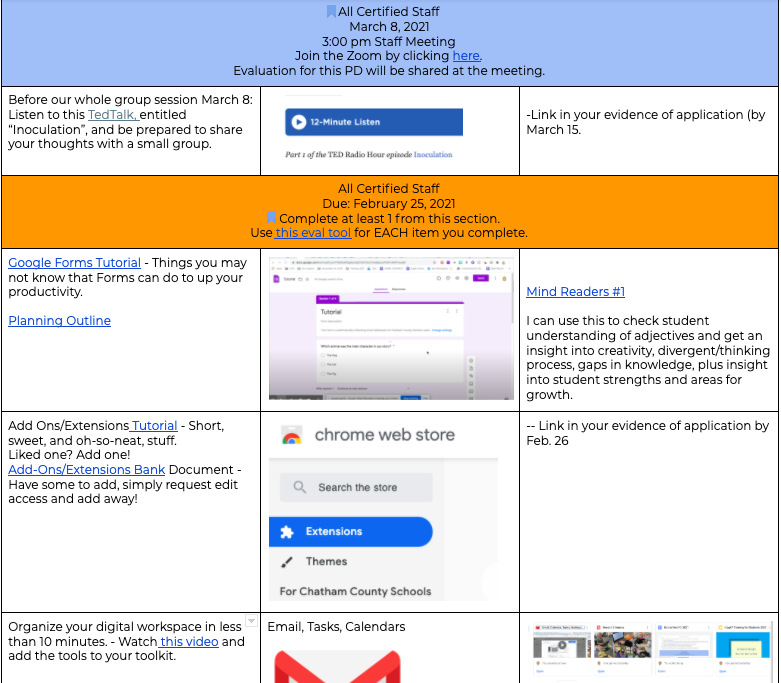 #ChathamDigitalLearning My co-workers, especially @fine_leigh, teach me how to use technology to enhance student learning, increase productivity, and become a more effective educator.
