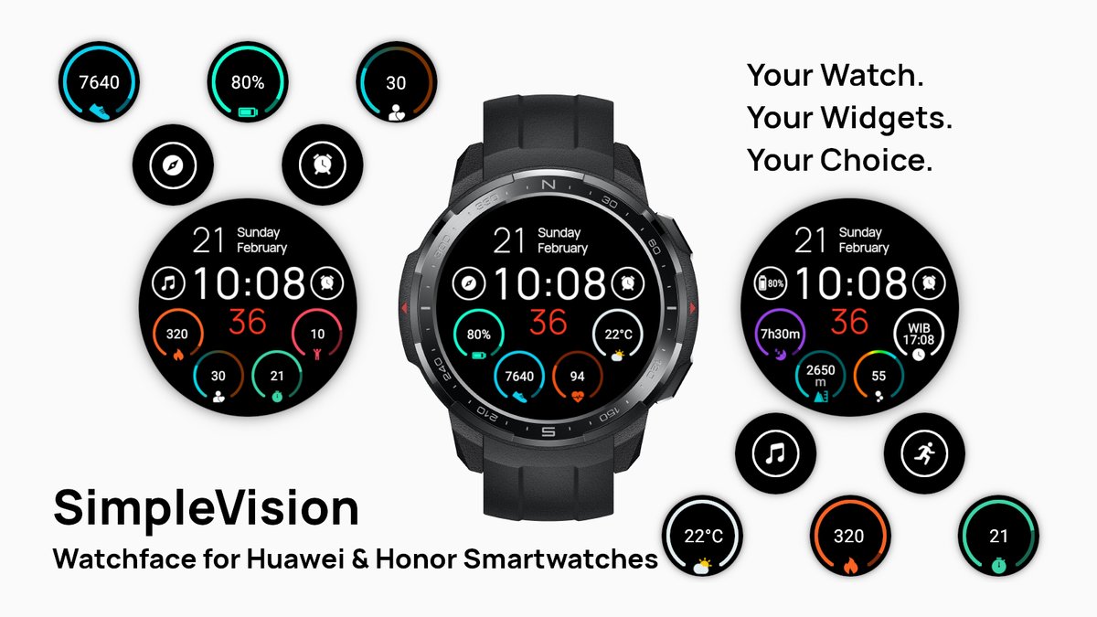 Looking for a new #watchface for your #Huawei or #Honor #Smartwatch? Let's try SimpleVision with clickable and customizable widgets and shortcuts:

justamarc.wordpress.com/2020/10/22/cus…