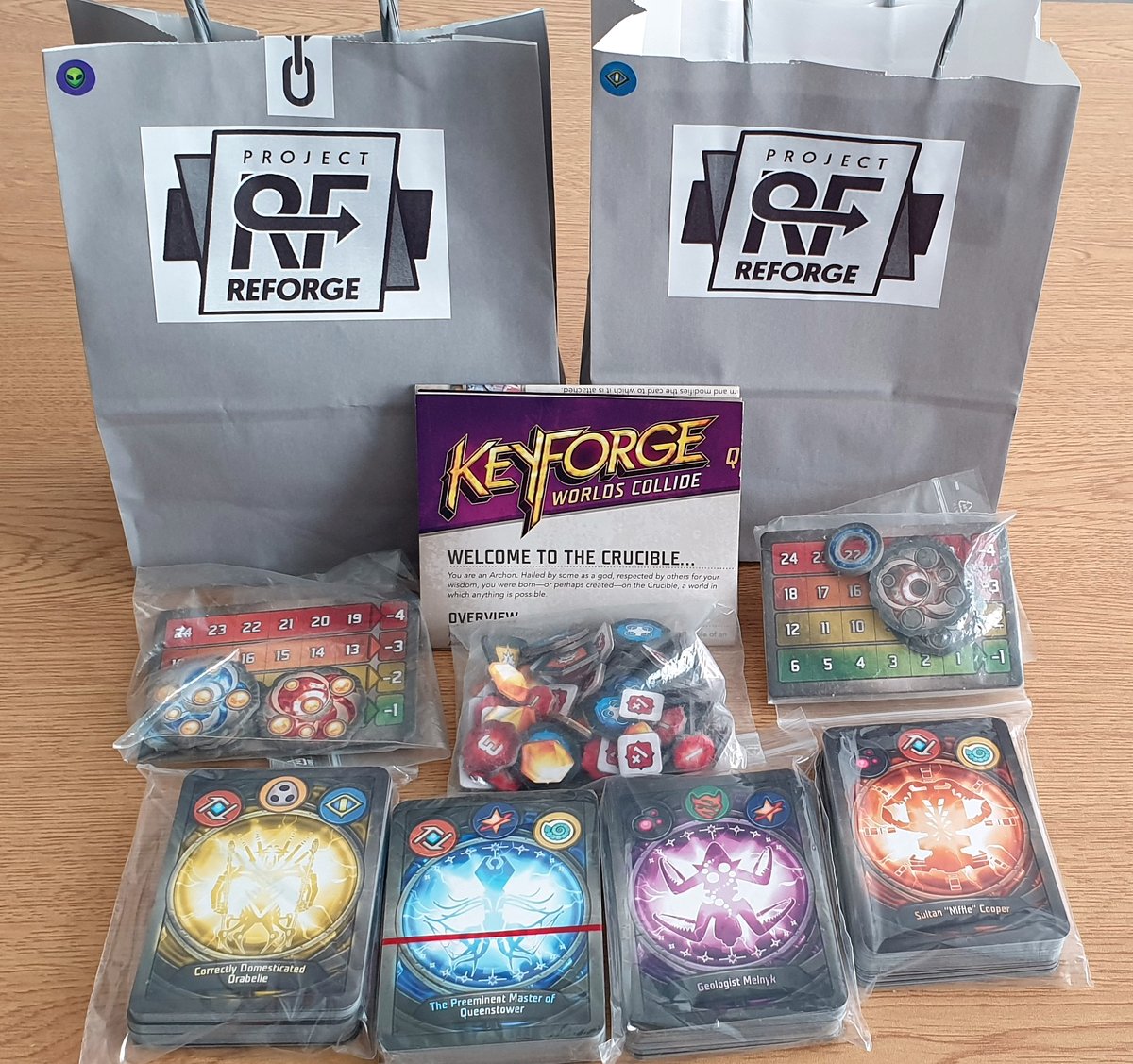 KeyforgeLeeds's tweet image. Finally in a position to offer up my #projectreforge #Keyforge learn to play kits to potential players in Leeds!!