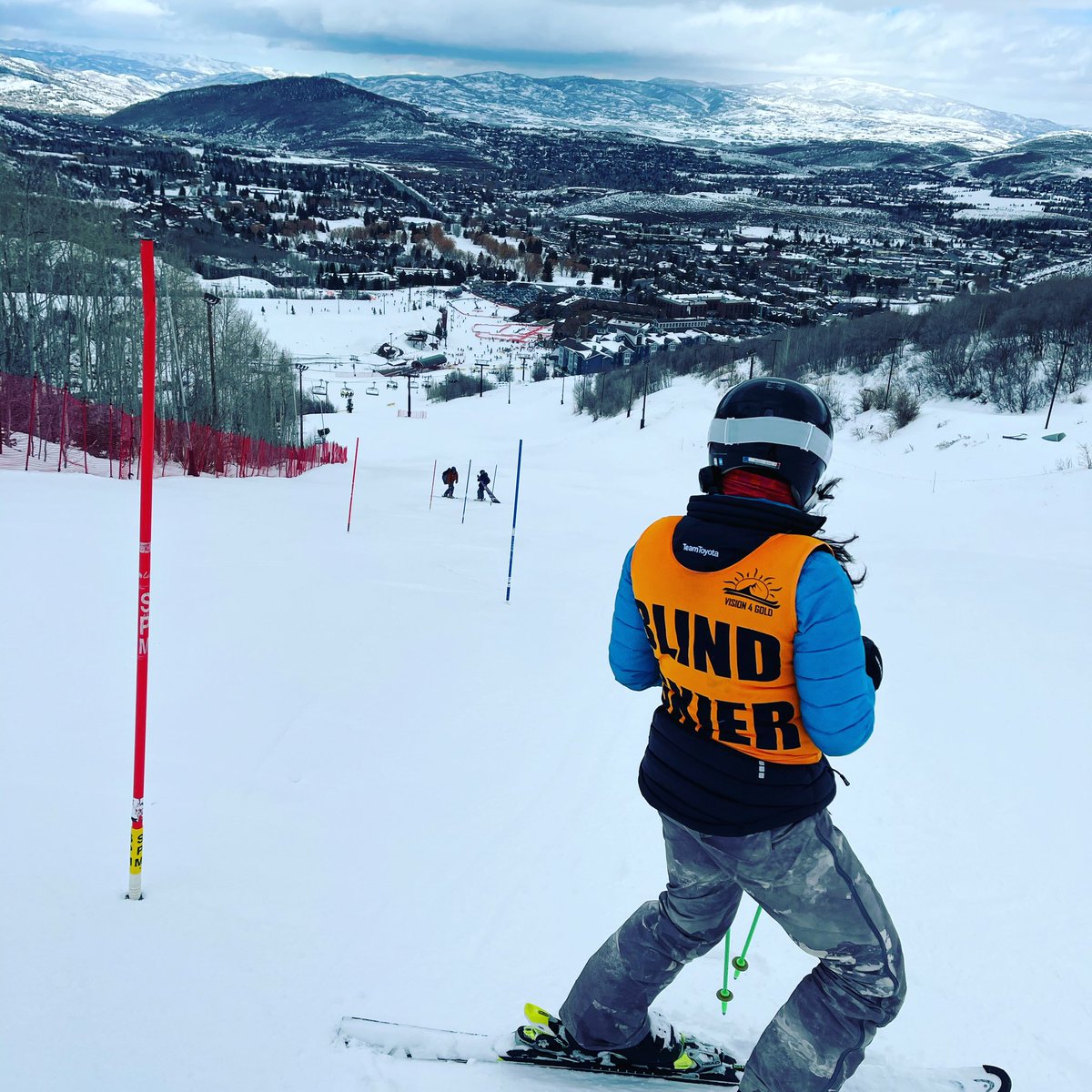 A day at the office #workhardplayhard #skiracing #blindgirl #parkcity #blindskier
