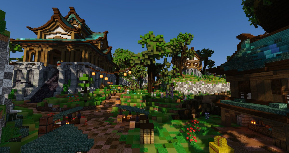Voici le plot XXL de <a href="/SkullPteur/">SkullPteur</a> : "Un grand Village au pied d'un petit Arbre."
#Minecraft #MinecraftBuilds #MinecraftServer