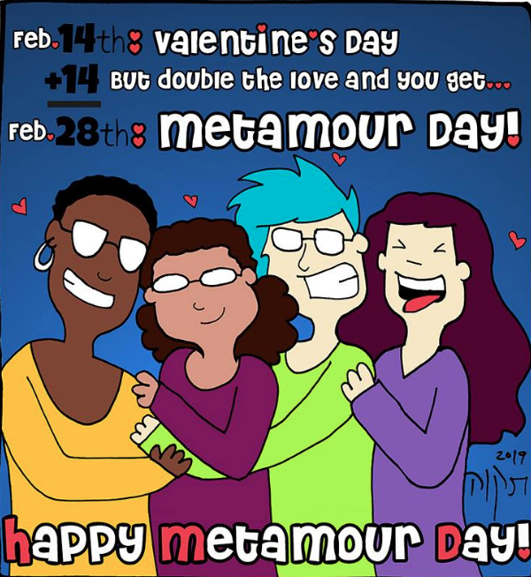 NCSF's tweet image. A Holiday Just For Us! 
 #Polyamory #metamour #MetamourDay

METAMOUR DAY!  FEB 28th!
ncsfreedom.org/metamour-day-2/

Crediting the amazing Tivka Wolfe &amp;amp; kimchicuddles.com