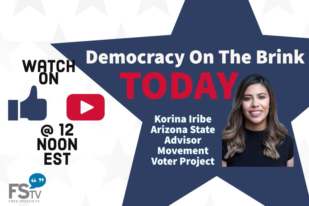 freespeechtv's tweet photo. Join us TODAY at NOON EST for an all-new FB Live with special guest @IkIribe Arizona State Advisor for  @MovementVote, to discuss what progressives are doing to counteract these policies. https://t.co/Ltp3L52URv
