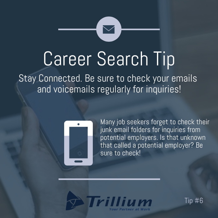 Is your junk mail folder holding your dream job hostage? Check your junk mail and voicemails daily to ensure the employer doesn't move on to the next applicant before you even see the message!  #careertips #careersearch #jobsearch #jobseeker #jobsearchtechnology #nowhiring