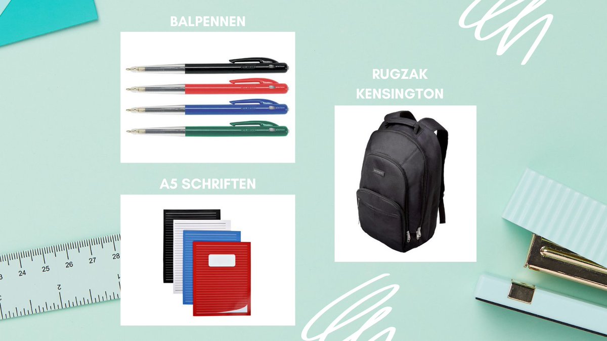 📕🖊Wist u al dat wij ook veel schoolartikelen in ons assortiment hebben? Zoals bijvoorbeeld een Kensington rugzak, balpennen of A5 schriften. Bekijk het volledige assortiment schoolartikelen op onze website.
kantoorartikelendronten.nl
