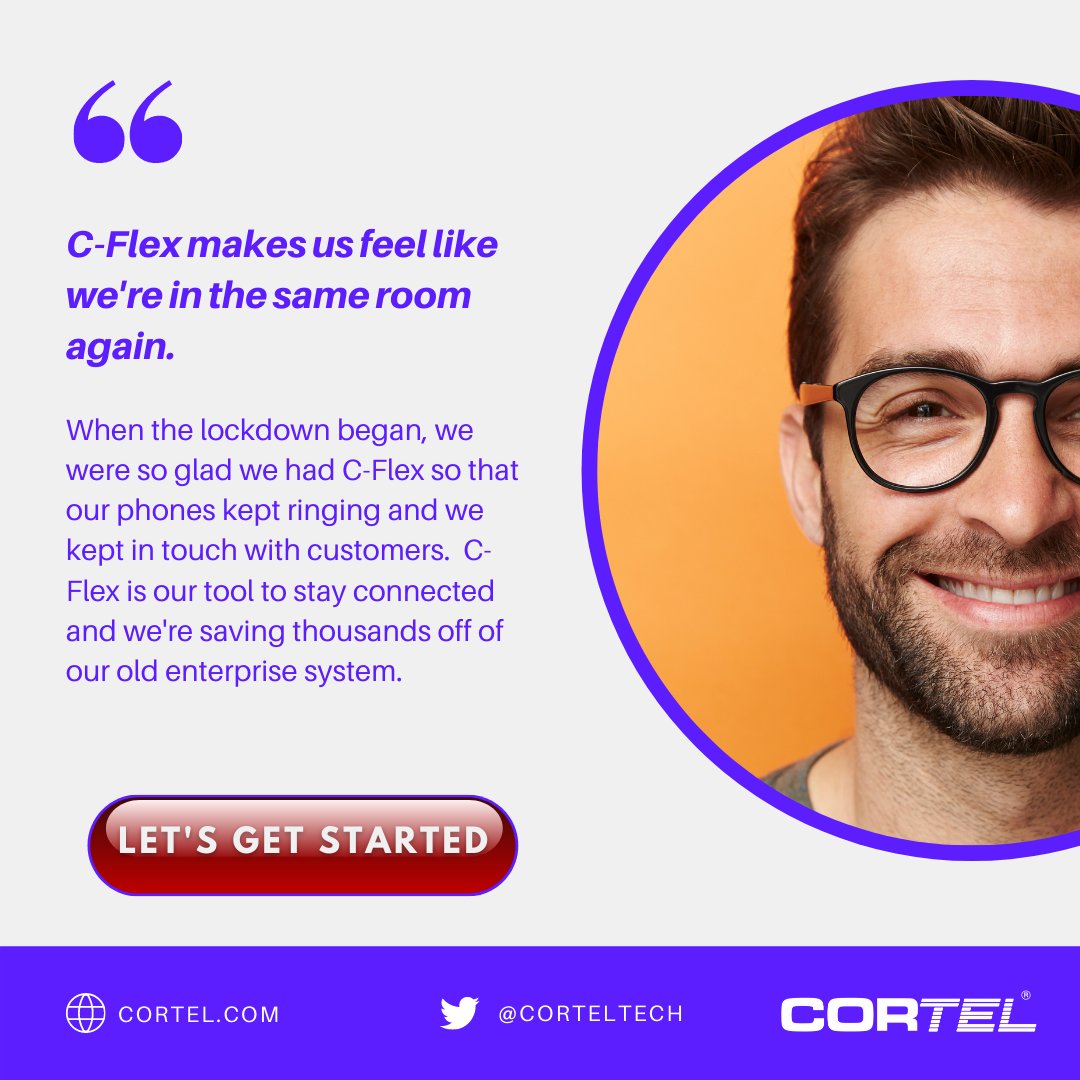 CortelTech's tweet image. If you&apos;re still paying for empty office space and phones that ring without getting answered, it&apos;s time to stop the madness.

C-Flex is a cloud based communication system that connects your team and customers through video, text, and voice.

Let&apos;s talk about your business.