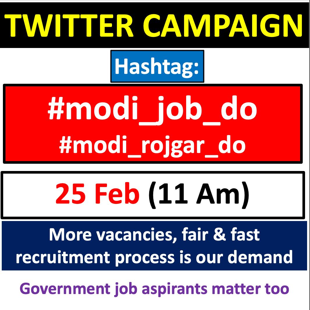SimranDhawan23's tweet photo. Everyone... get ready for tomorrow
25 feb 2021
11 am
Please note the correct hashtags..
Kindly RETWEET for max. reach
#modi_rojgar_do 
#modi_job_do https://t.co/MIwPCUc451