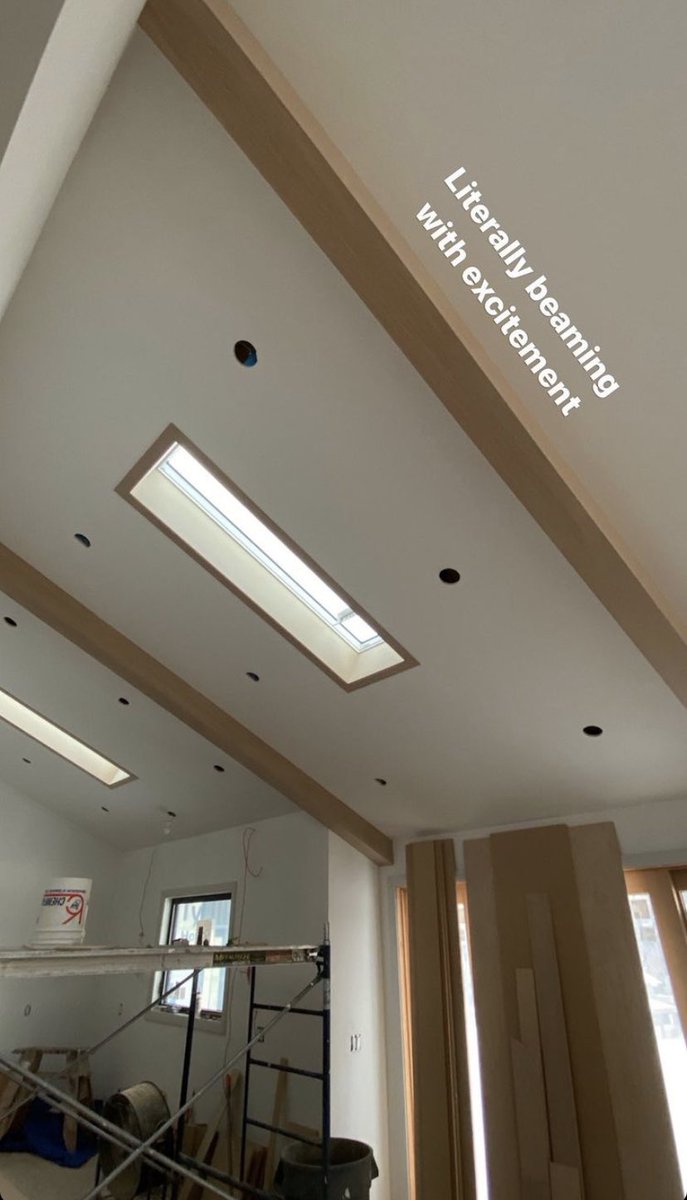 Ceiling beams went up today in our Lake Bonavista project. The warm colour will add softness to the space. #catalystbuilt #yychomes #yycrenovator #yycbuilder #yycrenovations #ceilingbeams #ceilingdetails #yycdesign #yycinteriors #buildwithcatalyst