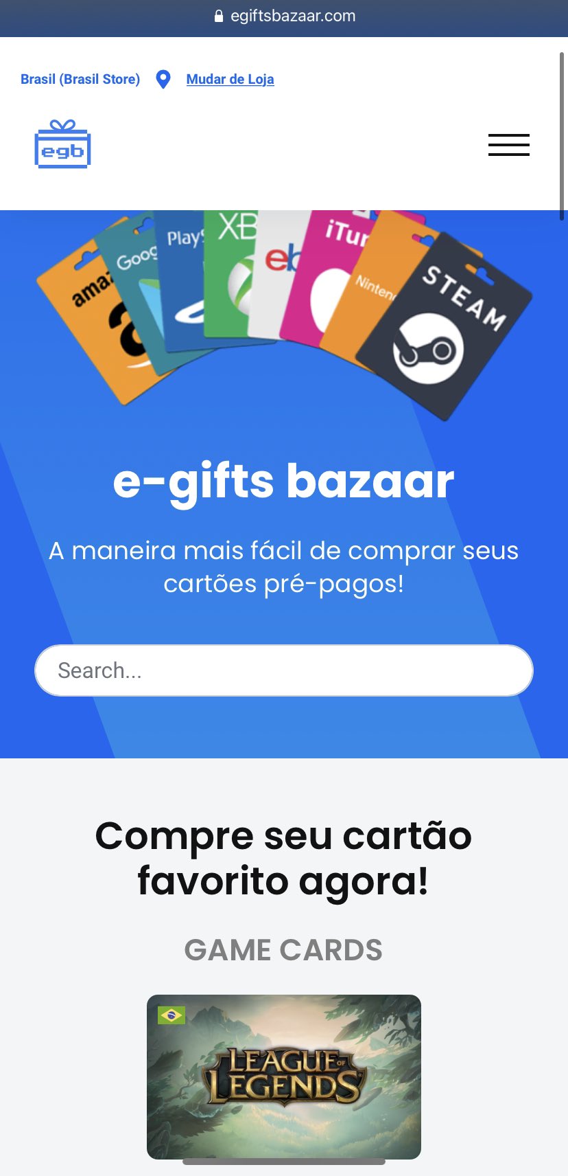 Cartão Pré pago Steam Brasil