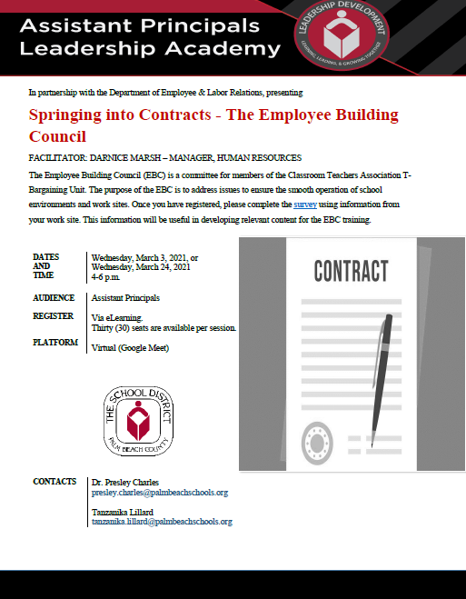 presleycharles's tweet photo. Assistant Principals Leadership Academy - Do not miss out to learn more about The Employee Building Council. March 3rd is Full and March 24th ONLY has 14 seats remaining. Register via eLearning.
#LearningLeadingAndGrowingTogether
#KnowBetterDoBetter https://t.co/twO2MGrbV0