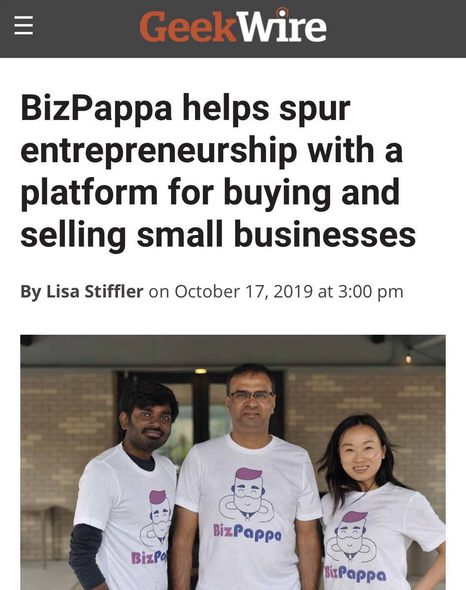 BizPappa's tweet photo. #throwback to our mention in @geekwire! Times change but our mission remains the same- helping people buy / sell commercial real estate. If you’re considering exploring commercial #realestate opportunities, give us a shout at info@bizpappa.com!

#realestate #finance #bizpappa https://t.co/Ct6XwjLGuk