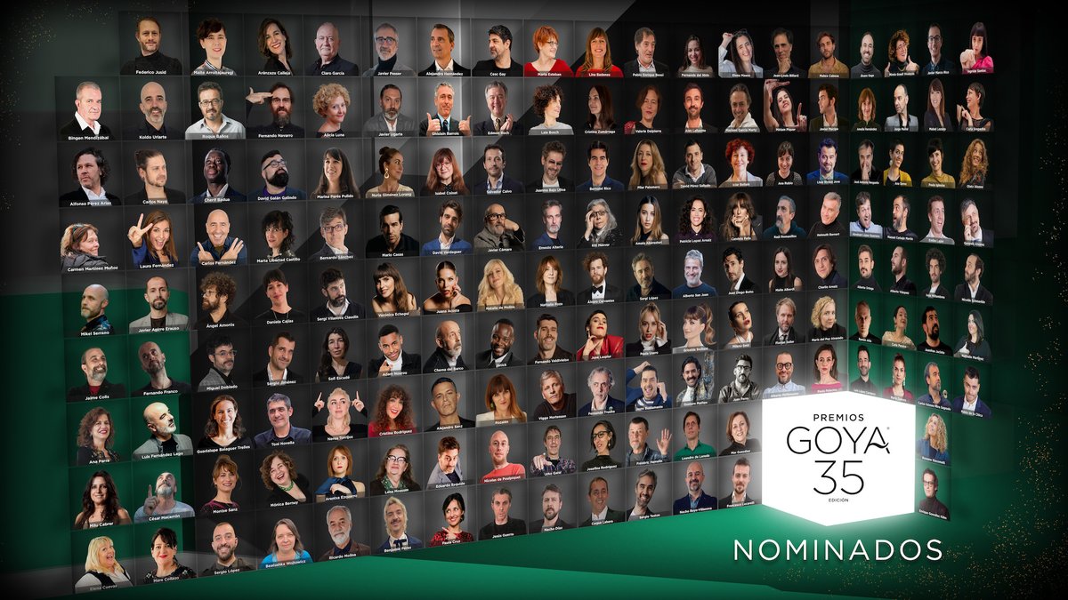 PremiosGoya's tweet photo. Estas son las nominadas y nominados a los #Goya2021; este año la tradicional foto de familia no ha podido ser presencial, así que los hemos reunido digitalmente.
Descubriremos quiénes de ellos se llevan la preciada estatuilla el próximo sábado 6 de marzo. https://t.co/ZPS3DuGBXj