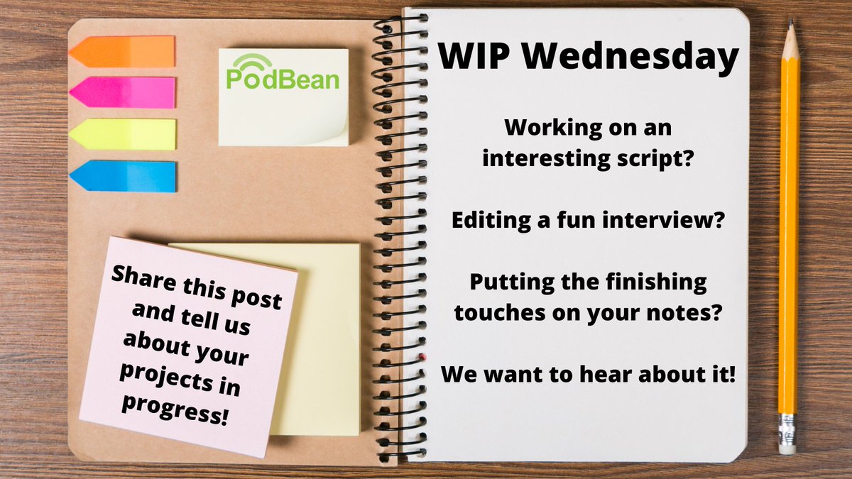 podbean's tweet photo. Happy WIP Wednesday, podcast fam! Retweet this post and tell us about the cool podcast episodes you've got in the works! We'd love to hear about it!
#podcast #podcaster #podcasting #podcastinprogress #workinprogress #WIPWednesday #WIPWed https://t.co/MM3sTcRUhs