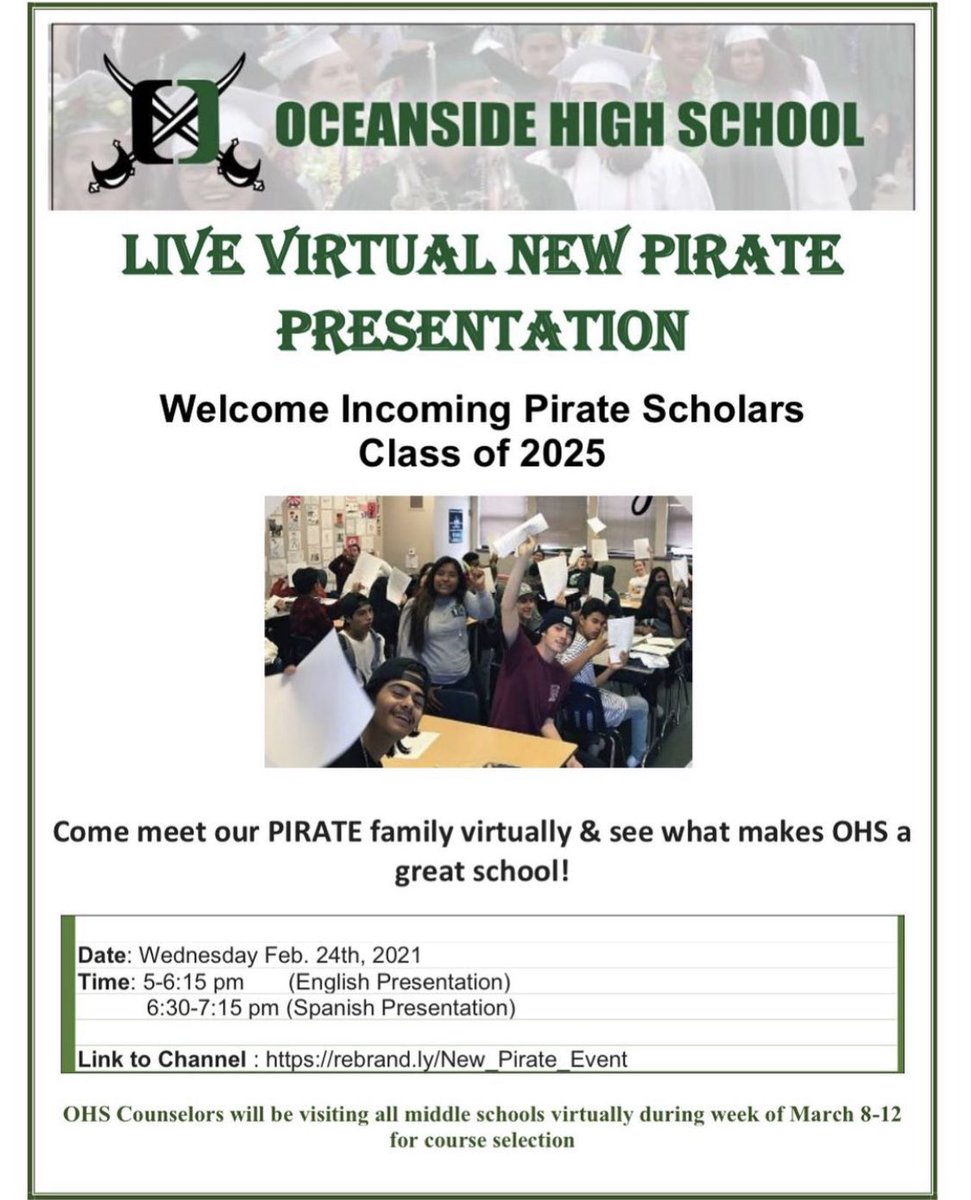 Don’t forget tonight future GEAR UP Pirates!!!! ☠️🖤🎓💚